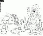 Santa Claus in a snowy landscape