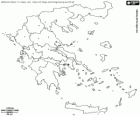 Map of Greece, the Hellenic Republic. Country with coasts and Islands in the Ionian Sea and the Mediterranean Sea. It has borders with Bulgaria, Republic of Macedonia, Albania, and Turkey