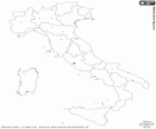 Map of Italy, the Italian Republic. Country formed by the Italian peninsula, Sicily and Sardinia, islands in the Mediterranean Sea. It has borders with France, Switzerland, Austria and Slovenia
