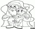 Santa Claus with a young girl