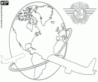 International Civil Aviation Day, December 7. Airplanes flying around the world