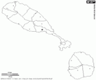 Map of the Federation of St. Kitts and Nevis. Capital: Basseterre. These two islands of the Caribbean are the smallest country in America