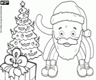 Santa Claus Pypus and the Christmas tree with gifts