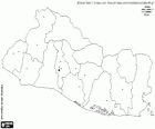 Map of the Republic of El Salvador. Capital: San Salvador. Country of Central America