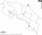 Map of the Republic of Costa Rica. Capital: San Jose. Country in Central America