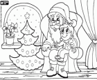 Little girl with Santa Claus