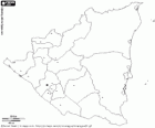 Map of the Republic of Nicaragua. Capital: Managua. Country of Central America