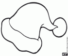 The typical hat of Santa Claus