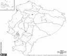 Map of the Republic of Ecuador. Capital: Quito. South American country with coast in the Pacific ocean