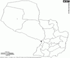 Map of the Republic of Paraguay. Capital: Asunción. Country located in the interior of South America
