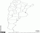 Map of the Argentine Republic, Argentina. Capital: Buenos Aires. South American country with coasts to the Atlantic Ocean