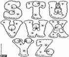 Capital letters from the S to Z from the Winter Alphabet