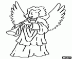 Christmas angel with a trumpet