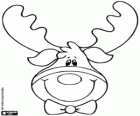 Face of a Christmas reindeer with bow tie