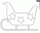 Christmas sleigh decorated with stars