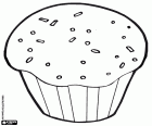 A muffin, a pastry product for the breakfast