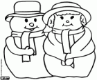 Snowmen couple