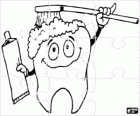 Puzzle of dental hygiene, brushing teeth