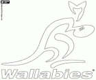 Logo of the Australia national rugby team, the wallabies. Emblem, the wallaby