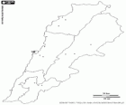 Map of Lebanon, the Lebanese Republic. Capital: Beirut. Middle East country with coasts on the Mediterranean Sea