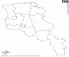 Map of the Republic of Armenia. Capital: Yerevan. Country located in the South Caucasus