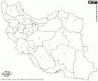 Map of the Islamic Republic of Iran. Capital: Tehran. Middle East country with coasts to the Caspian Sea, the Persian Gulf and the Gulf of Oman