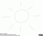 Learn to draw a sun tracing the dotted line