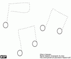 Draw a few musical notes following the dotted lines