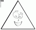 Triangle with eyes, nose and mouth