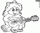 Young girl playing the guitar
