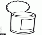 Canned food. Tin can