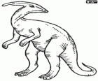 Parasaur, herbivore dinosaur with a long crest backwards on the head