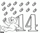 Number 14, the teddy bear with fourteen ladybugs