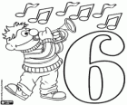 Number 6 and Ernie playing six notes with his trumpet