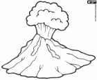 The eruption of a volcano in the prehistory