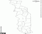 Map of Togo, the Togolese Republic. Capital: Lomé. Country in sub-Saharan Africa with coast in the Gulf of Guinea