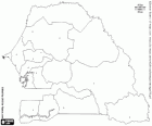 Map of the Republic of Senegal. Capital: Dakar. Country in West Africa with coast to the Atlantic Ocean