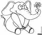 Elephant with a flower