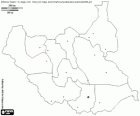 Map of the Republic of South Sudan. Capital: Juba. Country located in the Central Africa