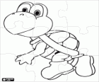 Puzzle of Koopa Troopa, the turtle, an enemy of Mario