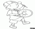 Caillou marching and playing the drum