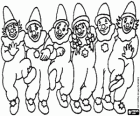 A group of clowns dancing