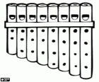 Pan flute with eight pipes, a folk instrument