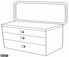 Chest of drawers with mirror