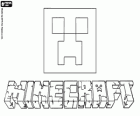Minecraft logo with the face of a Creeper