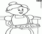 Mrs. Claus with a Christmas cookies tray