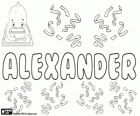 Alexander. Name of Greek origin meaning Protector of Man. 
Alexander, name in English, German, Danish, Norwegian, Dutch, Slovak, Swedish and Hungarian