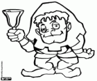 Quasimodo, the Hunchback of Notre Dame, with a bell