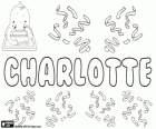 Charlotte, name of germanic roots, feminine diminutive of Charles