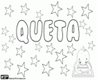 Queta, short form of Enriqueta. Feminine form of the name of Germanic origin, Henry